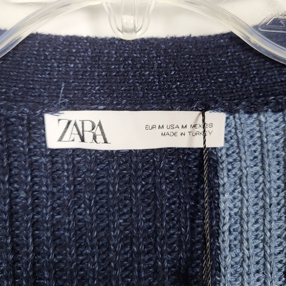 ZARA long knit cardigan in patchwork Blogger favorite tik tok famous NWT - Picture 5 of 7